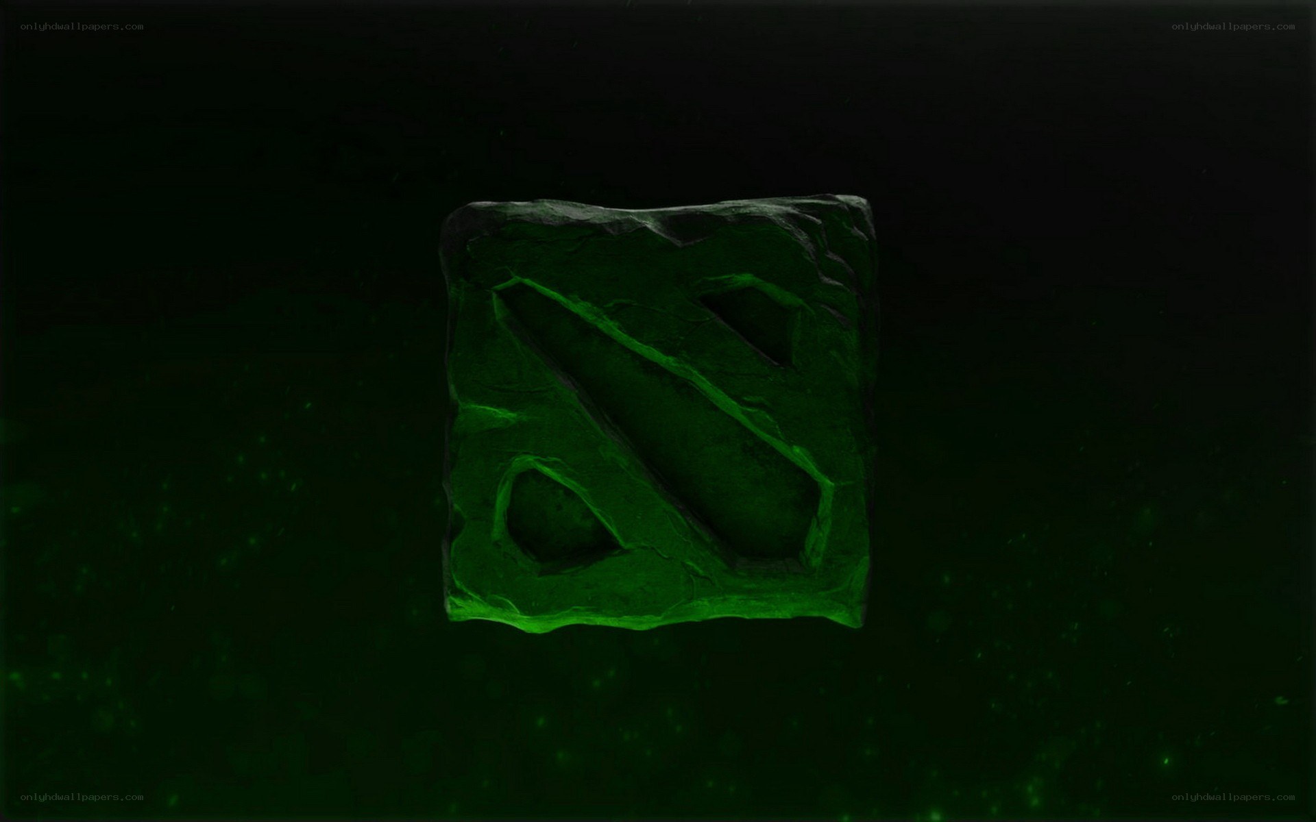 Dota 2 logo on stone