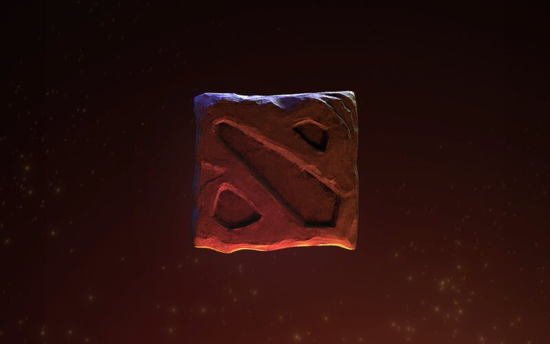 Dota 2 logo on stone