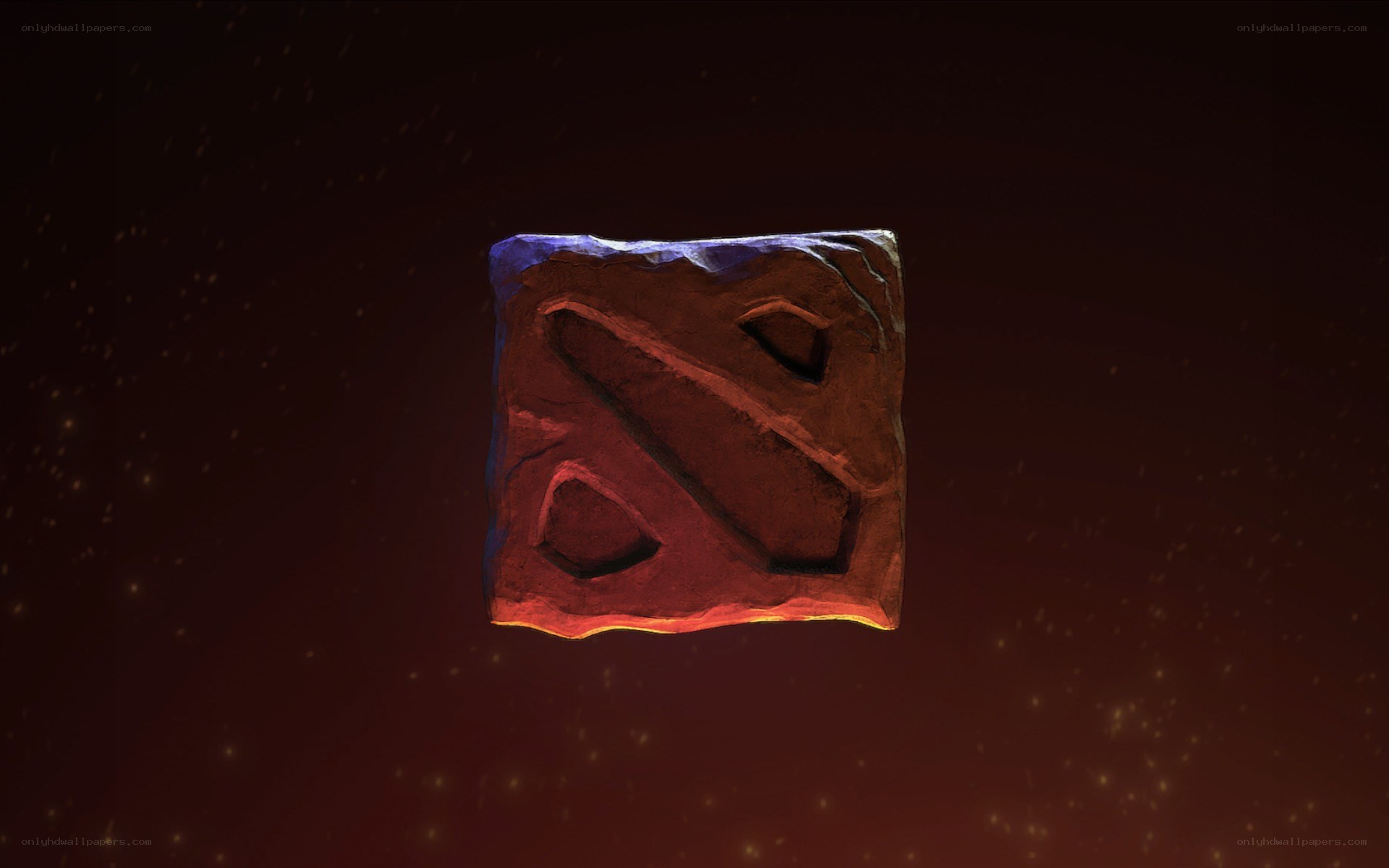 Dota 2 logo on stone