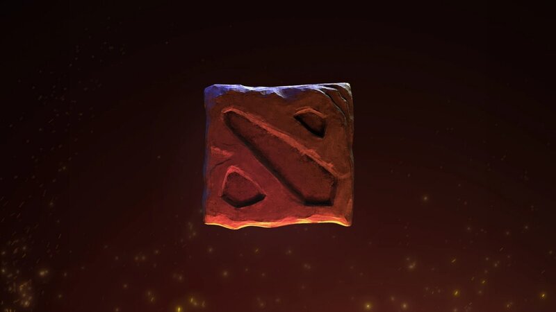Dota 2 logo stone carving