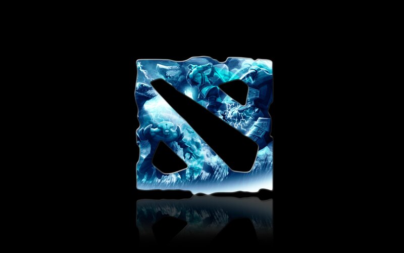 Dota 2 Logo with Characters — Blue