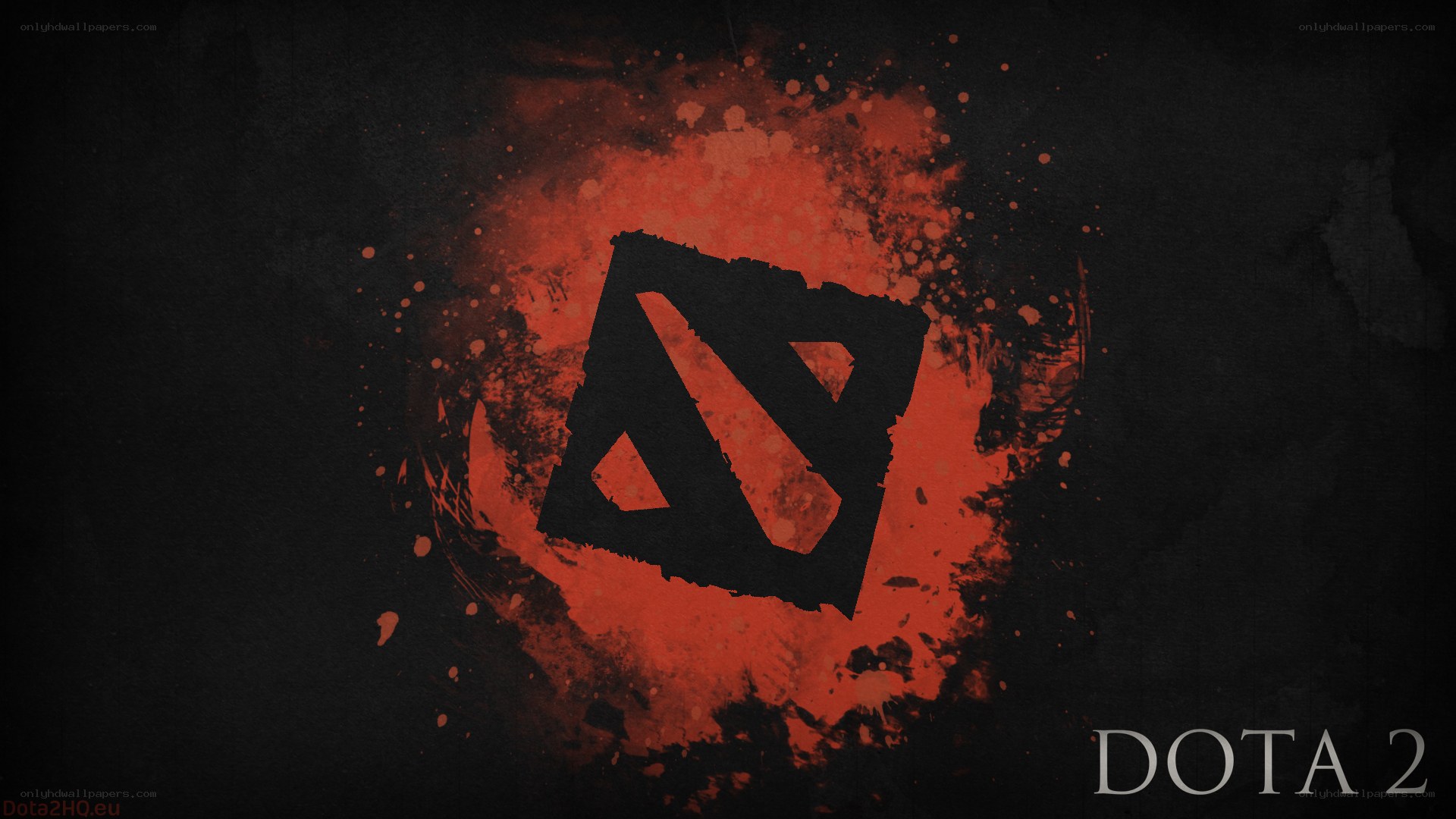 Dota 2 logo with red splatter