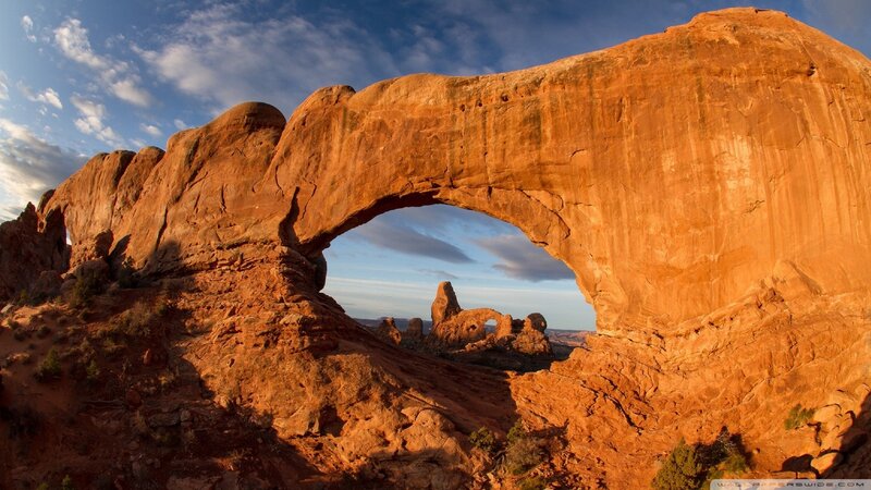 Double Arch Formation — Orange, Dramatic, Sunset