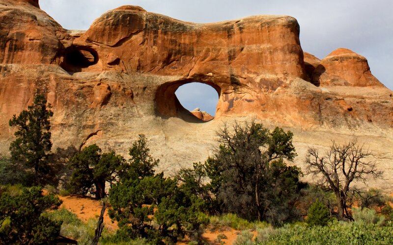 Double-arch Rock Formation — Red, Dramatic, Afternoon