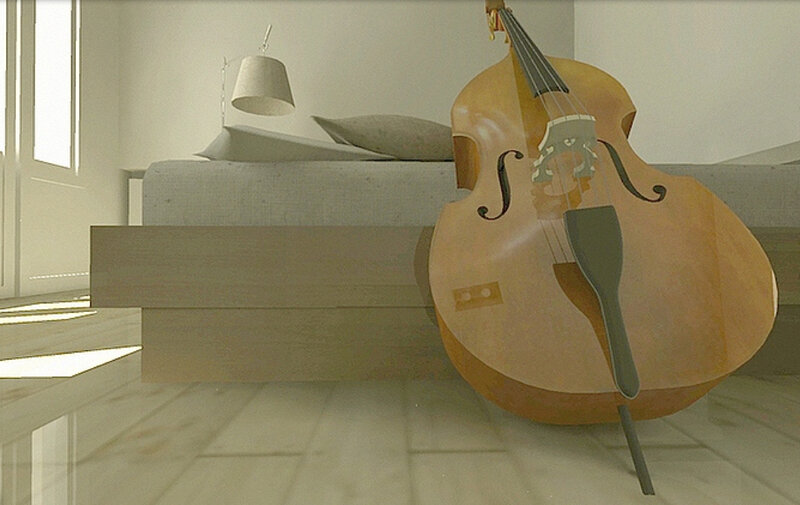 Double Bass in Bedroom