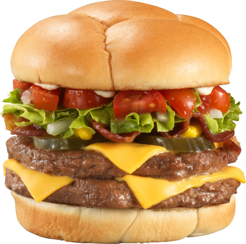 Double Cheeseburger — Brown, Appetizing, Photograph, Lettuce, Tomato, Bacon