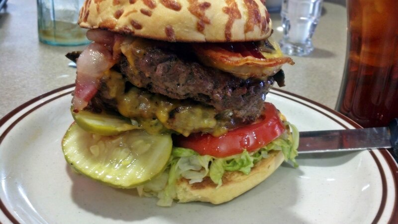 Double Cheeseburger — Brown, Appetizing, Photograph, Pickles