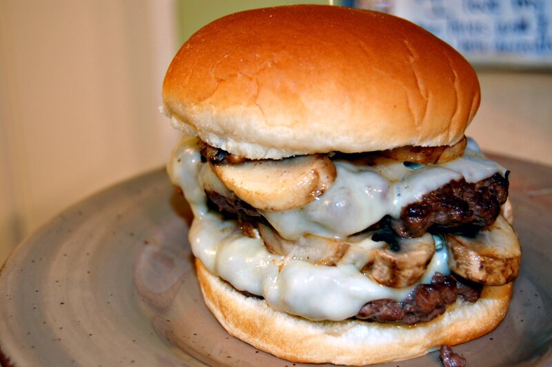 Double Cheeseburger — Brown, Appetizing, Photograph, Plate
