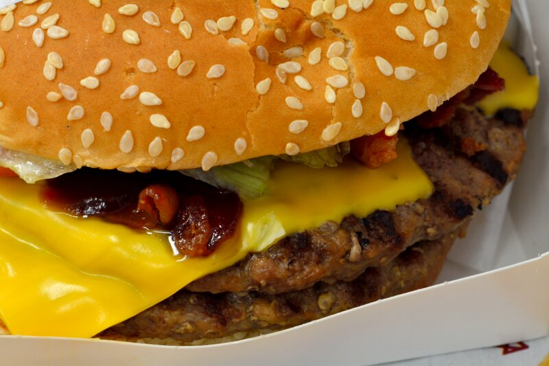 Double Cheeseburger — Brown, Appetizing, Photograph, Sesame Seed Bun