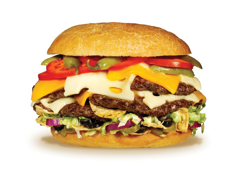 Double Cheeseburger — Brown, Appetizing, Photograph