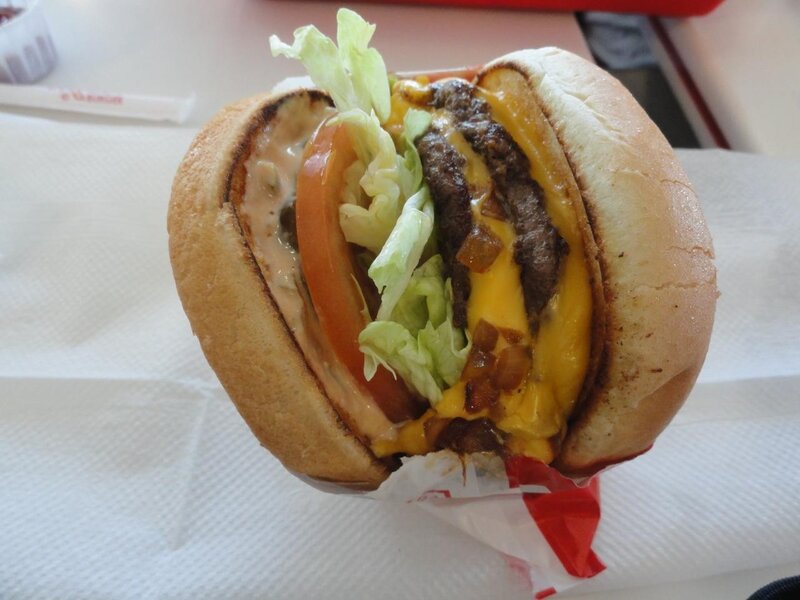Double Cheeseburger — Brown, Neutral, Photograph, Lettuce, Tomato, Bun