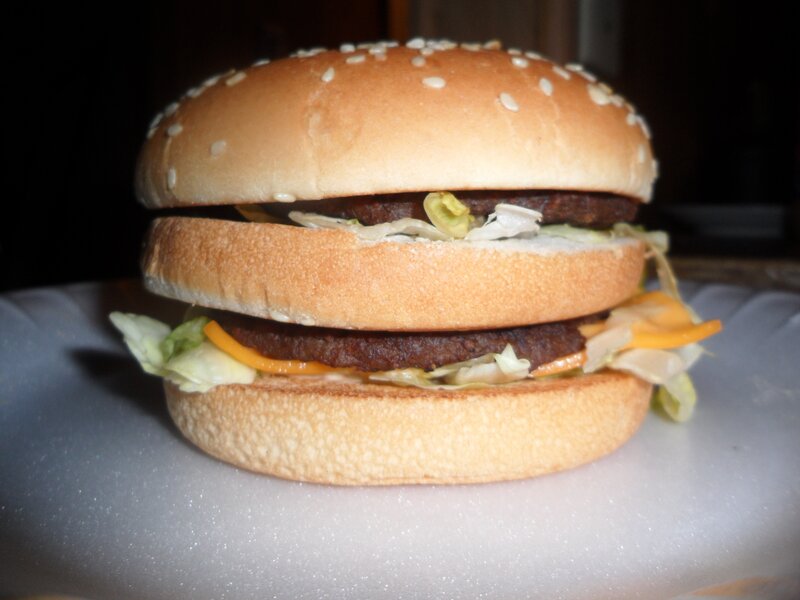Double cheeseburger on a plate