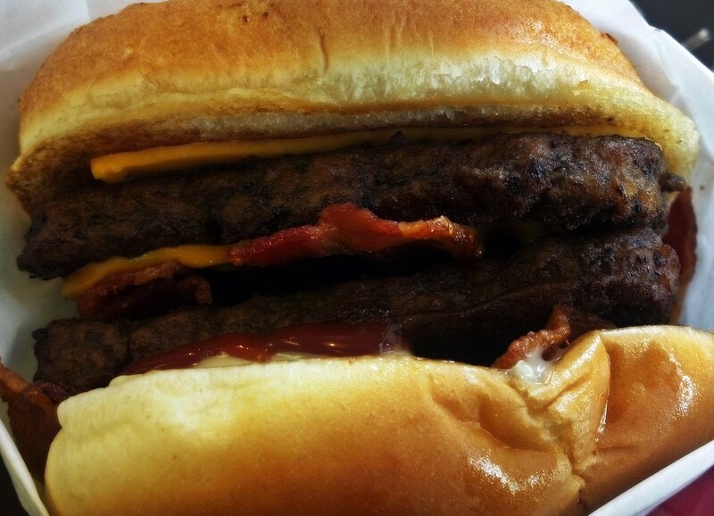 Double Cheeseburger with Bacon — Brown
