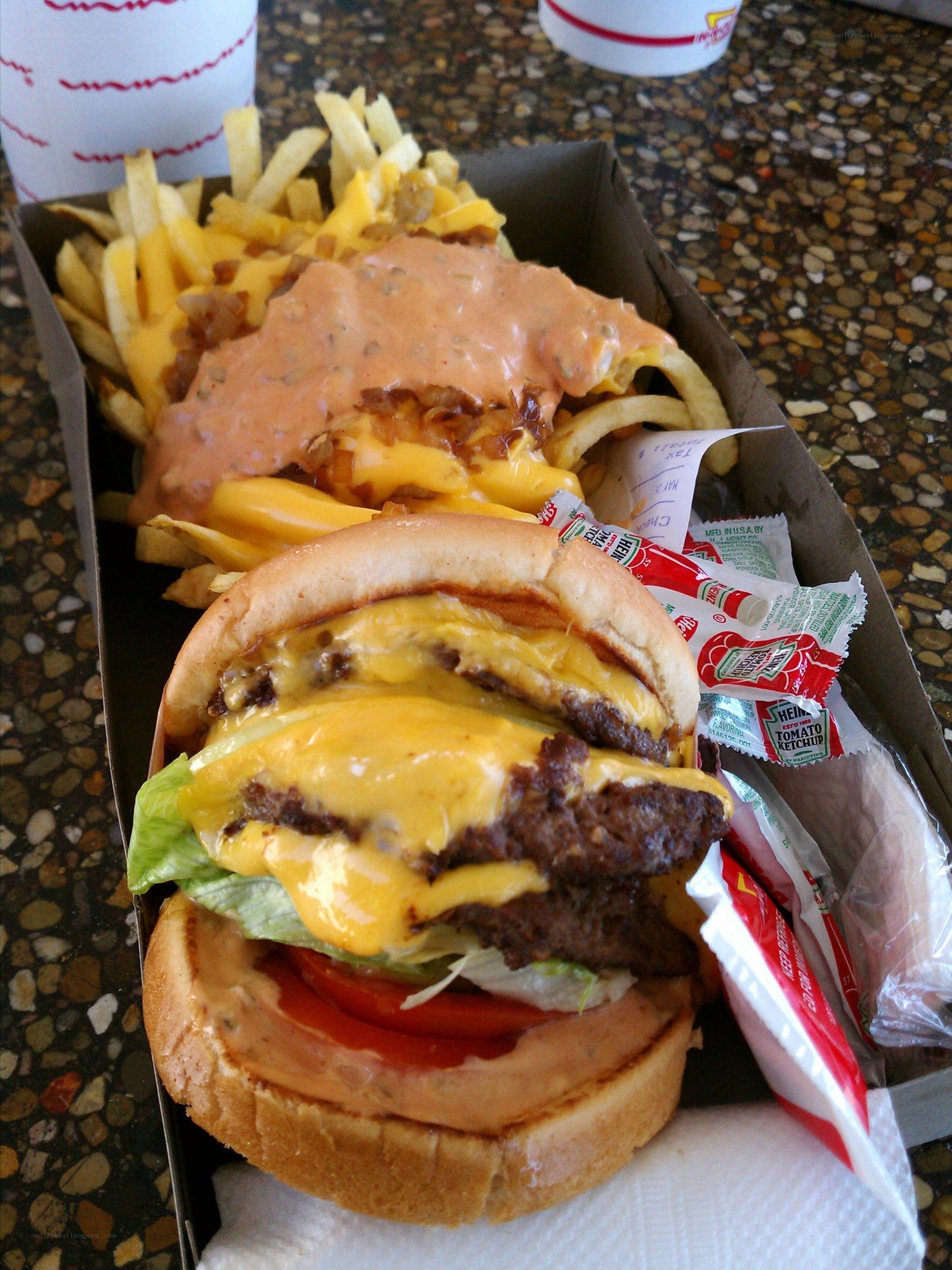 Double cheeseburger with fries