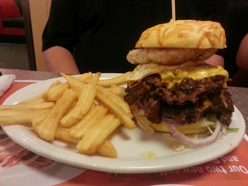 Double Cheeseburger with Fries — Yellow