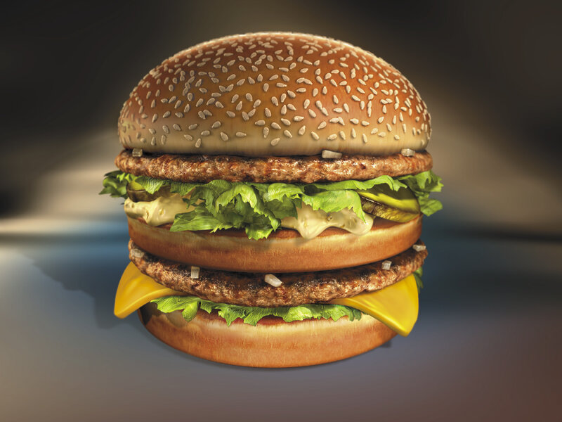 Double cheeseburger with lettuce and pickles