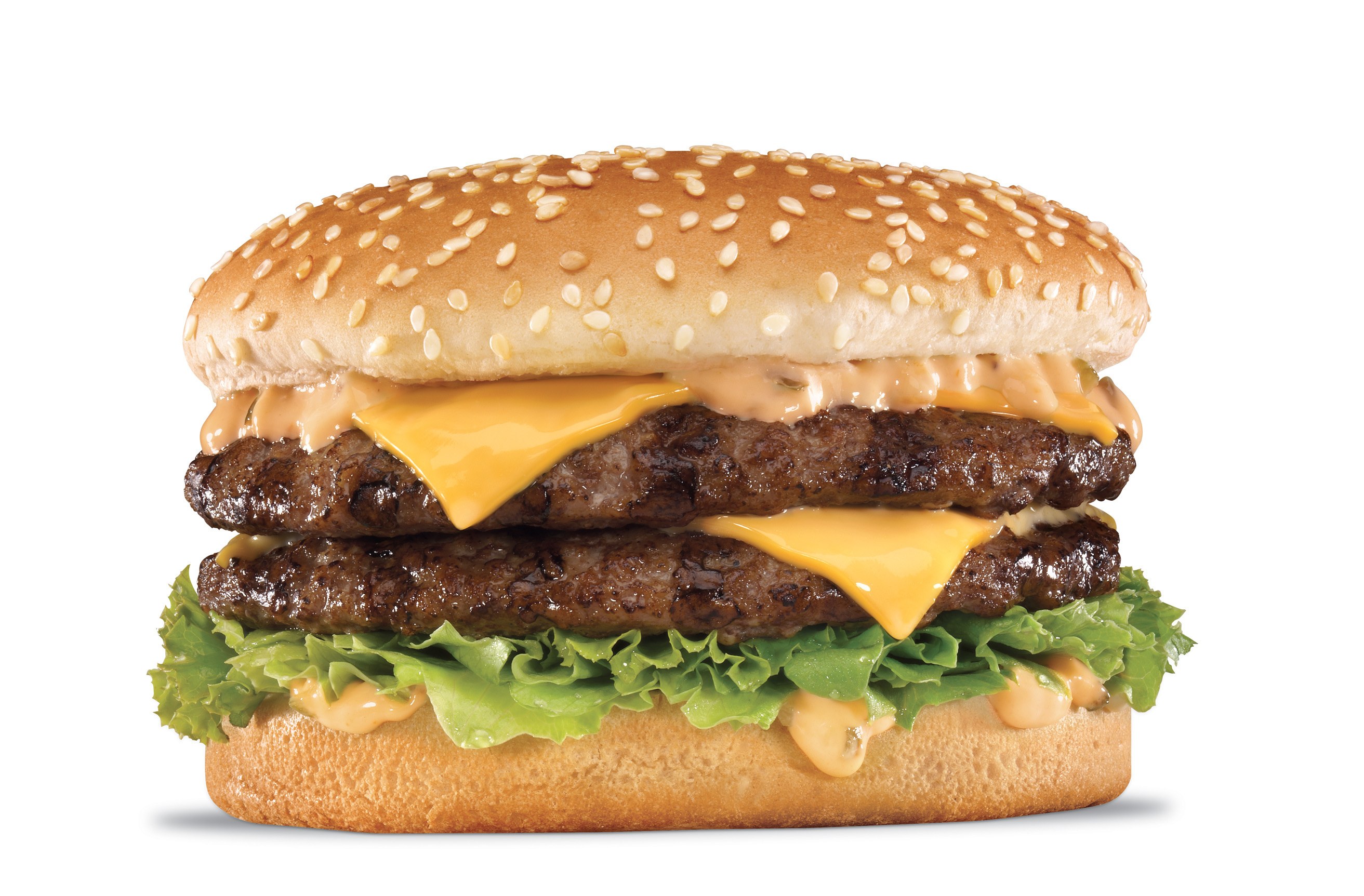 double cheeseburger with sesame bun