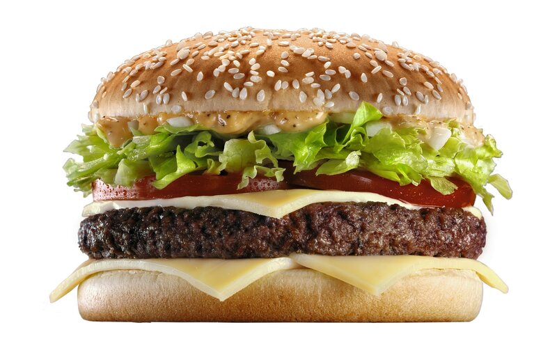 double cheeseburger with sesame bun