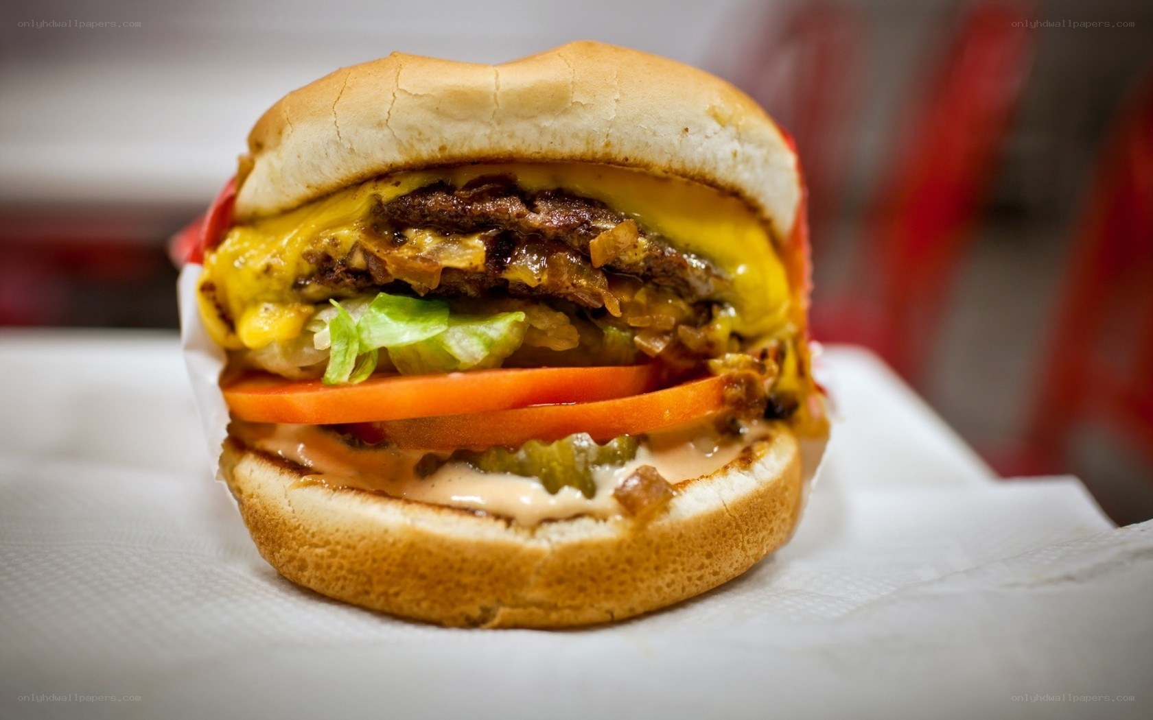 Double cheeseburger with toppings
