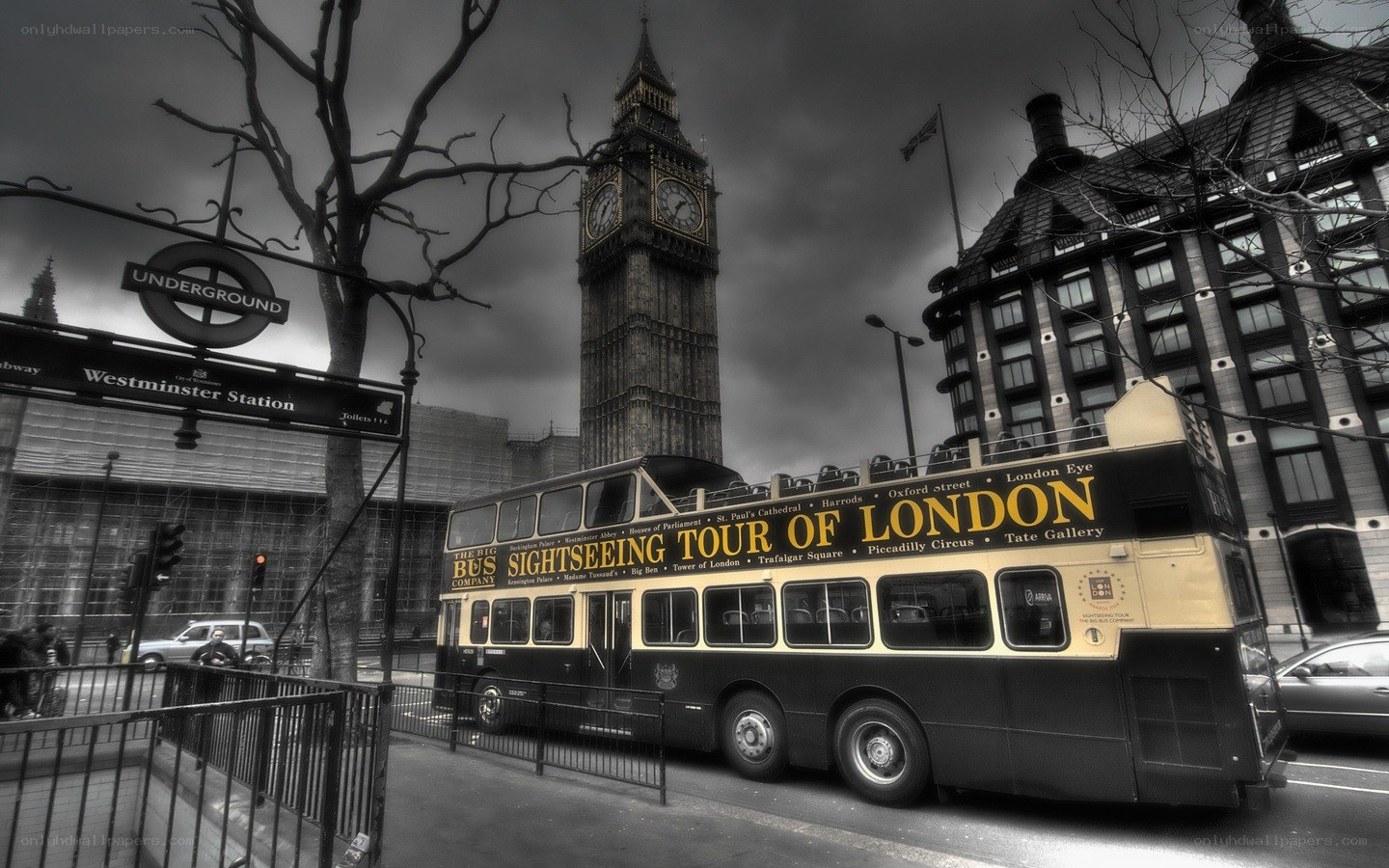 Double-decker bus near Big Ben
