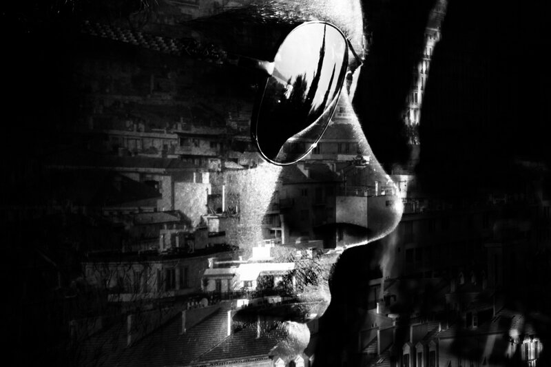 Double exposure portrait