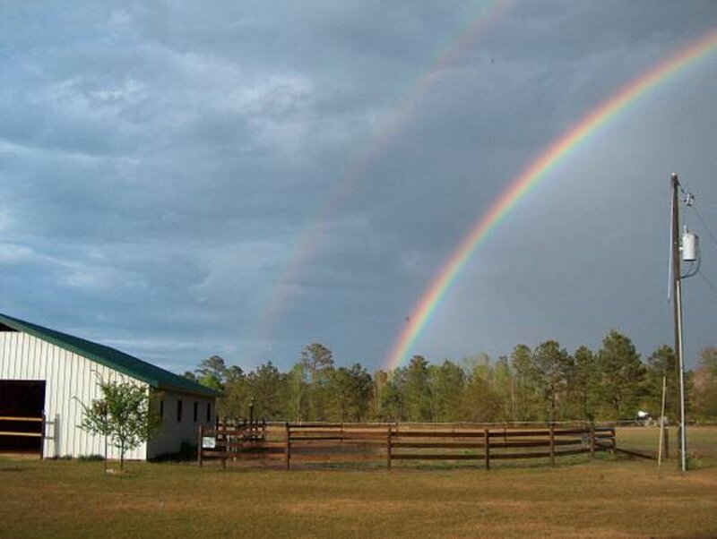 Double Rainbow over Barn