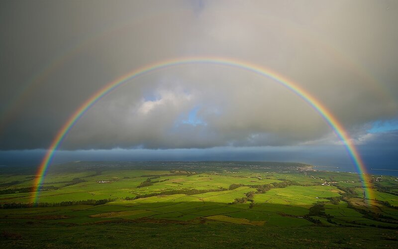 Double Rainbow over Fields — Green