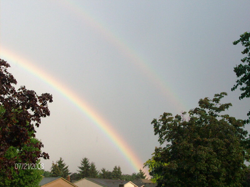 Double Rainbow over Houses — Gray