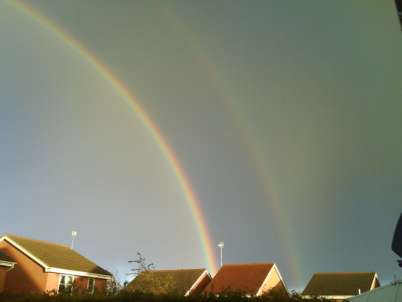 Double Rainbow over Houses