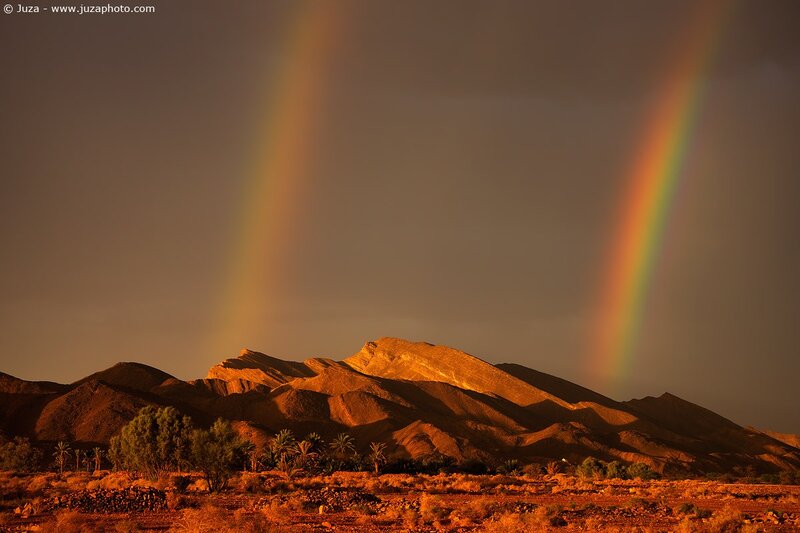 Double Rainbow over Mountains — Orange
