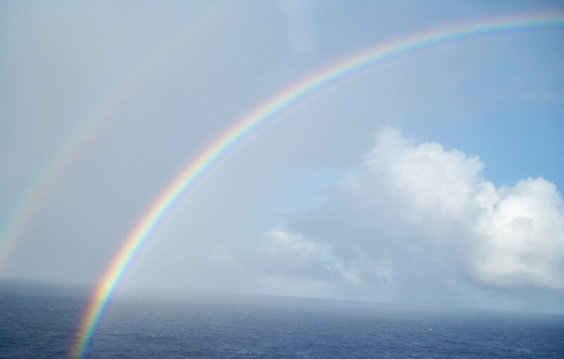 Double Rainbow over Ocean