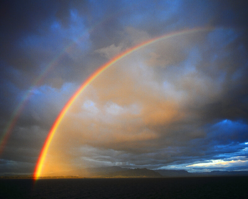 Double Rainbow over Water — Blue