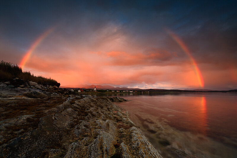 Double Rainbow over Water — Orange