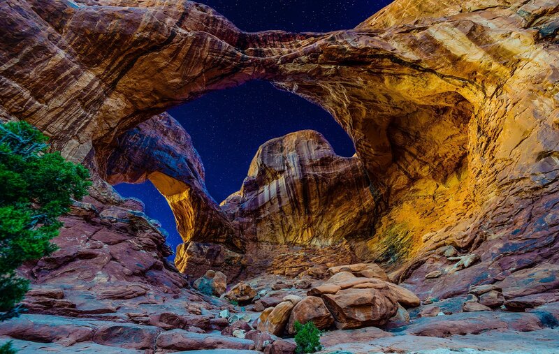 Double Rock Arch — Brown