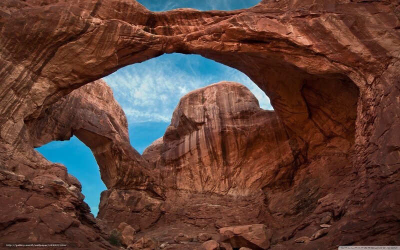 Double Rock Arch — Red, Dramatic, Afternoon, Photograph