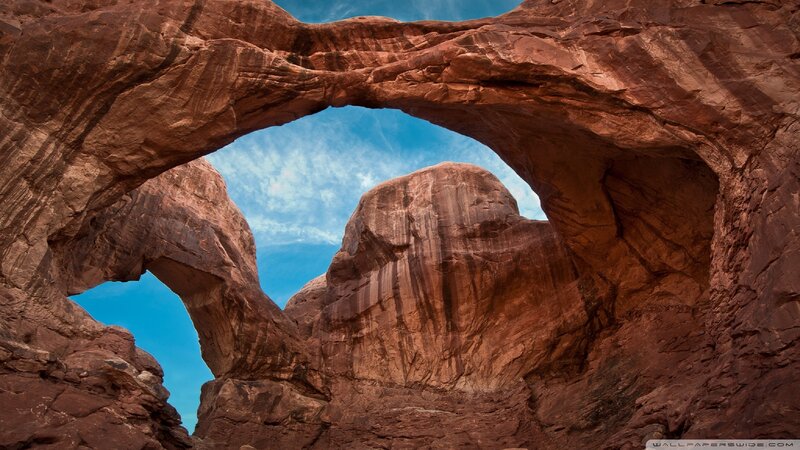 Double Rock Arch — Red, Dramatic, Afternoon