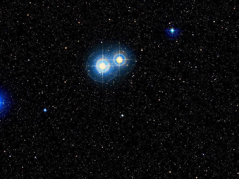 Double star system in space