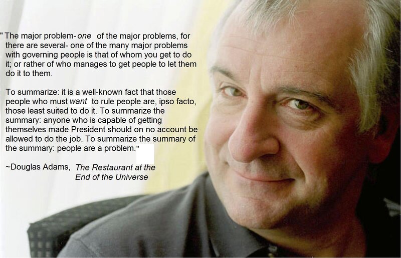Douglas Adams quote on governance