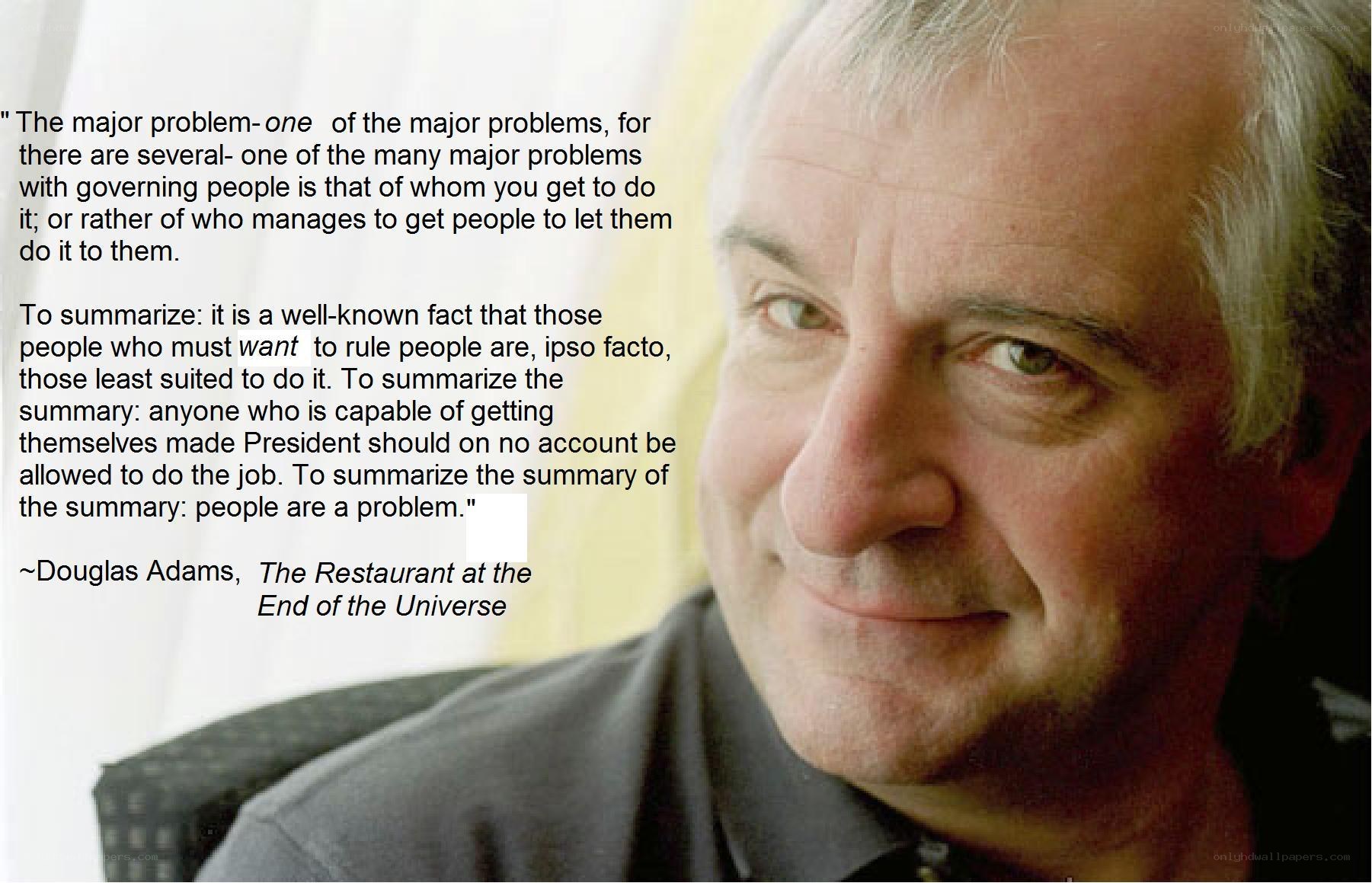 Douglas Adams quote on governance