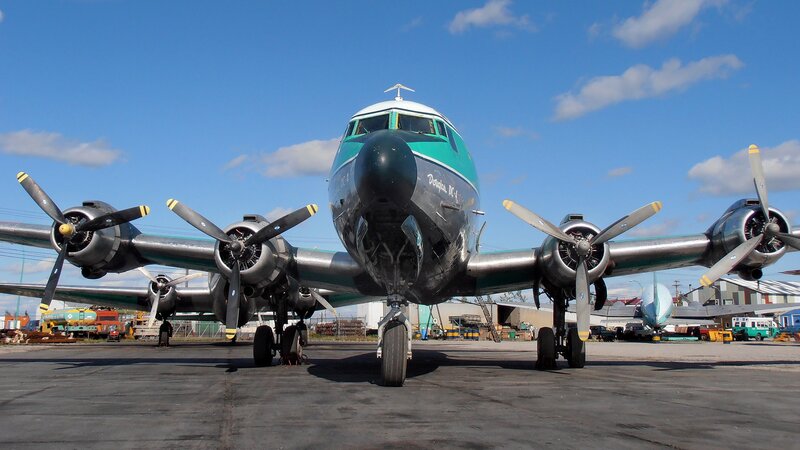 Douglas DC-4 aircraft on tarmac