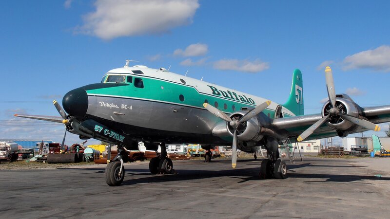 Douglas DC-4 airplane on tarmac