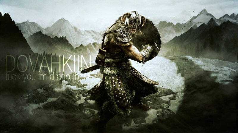 Dovahkiin in the mountains