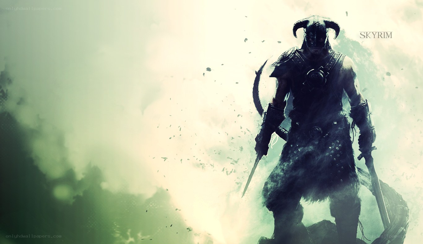 Dovahkiin stands in mist