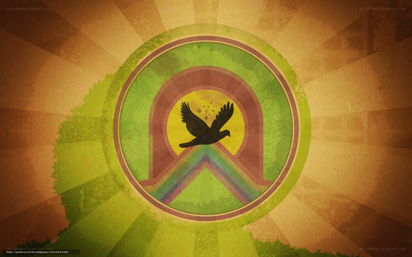 dove in a circular design