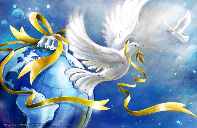 Dove of peace with globe