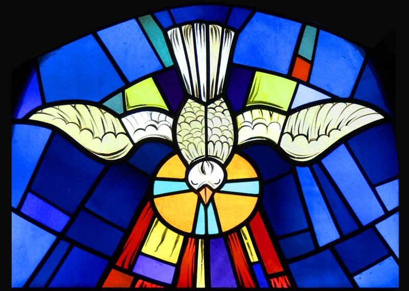 Dove Stained Glass Window — Blue