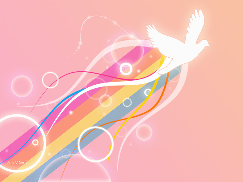 dove with rainbow stripes