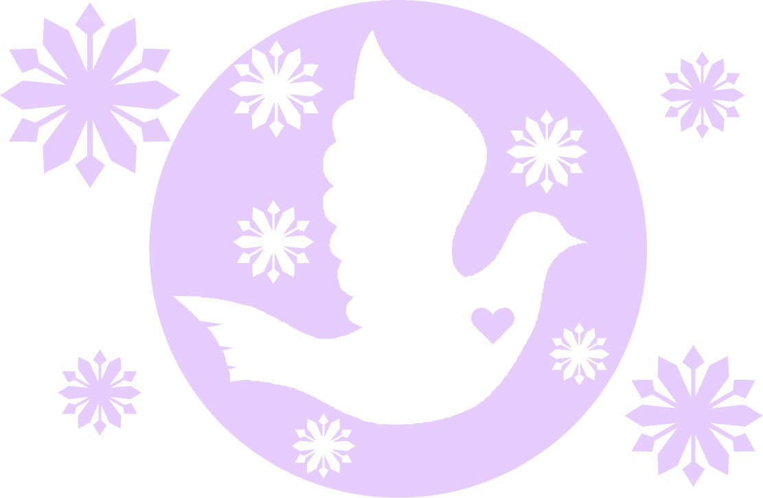 dove with snowflakes design
