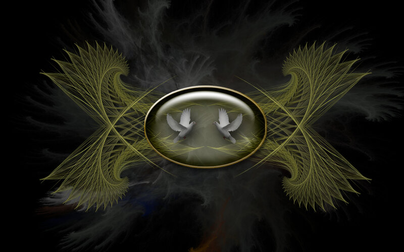 Doves in a fractal frame