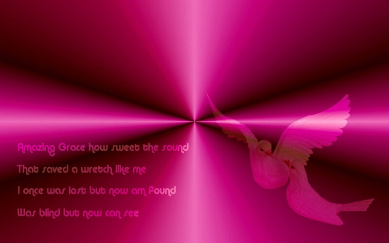 Doves on pink background